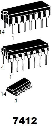 SOIC, DIP packages for the 7412 / 74LS12