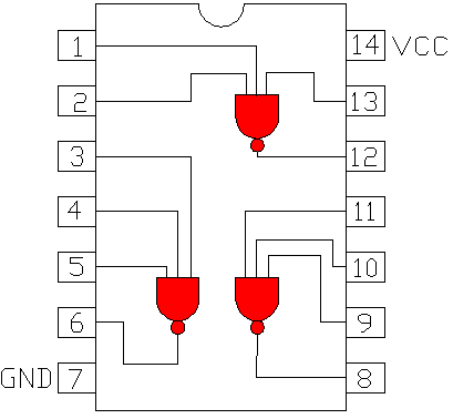 7412 Triple 3-Input NAND Gate internal diagram