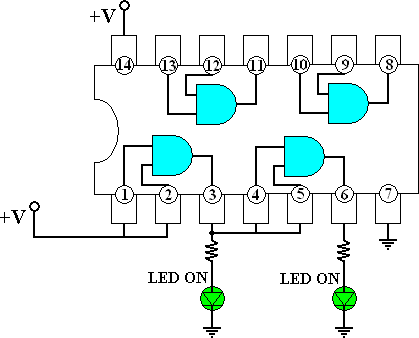 Simple circuit made with 7402 IC