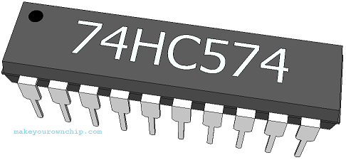 3D Model of 74HC574 IC DIP-20 Package